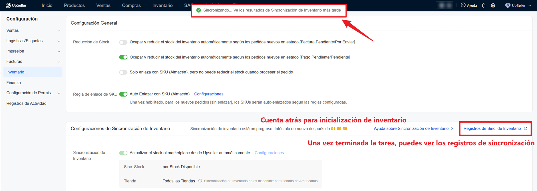 Espera la finalización de inicialización y listo