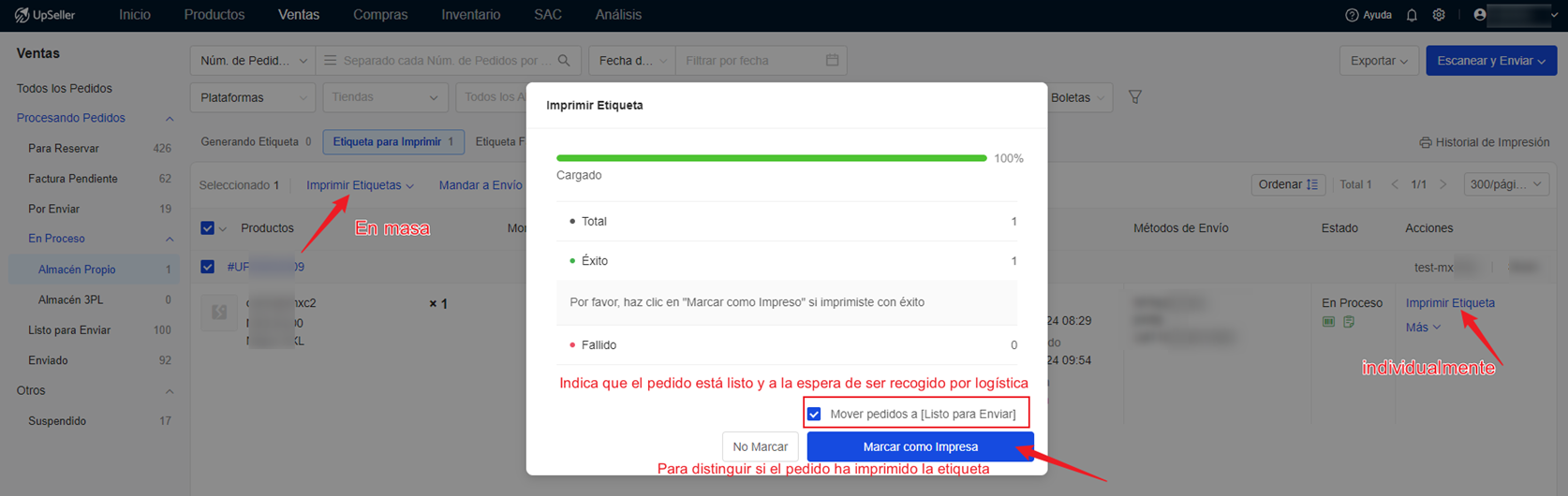 Imprimir etiquetas de ventas de WPS