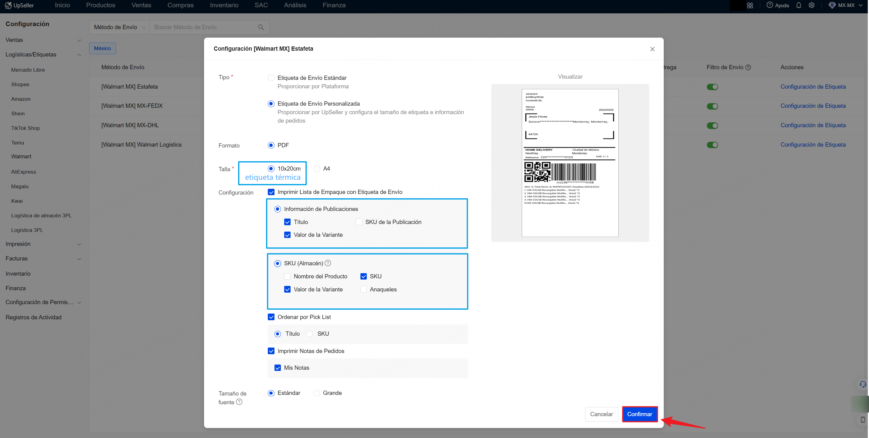 Cómo configurar etiquetas personalizadas de Walmart para imprimir?