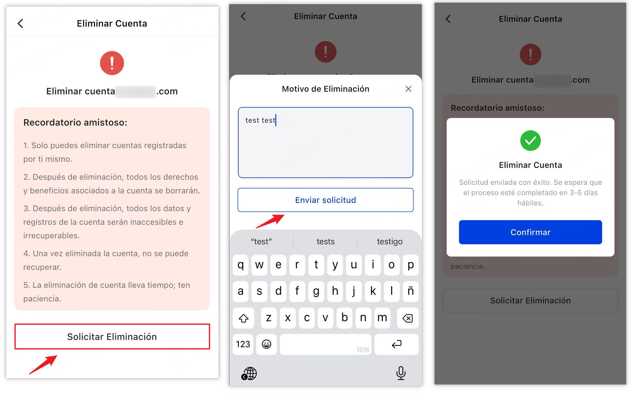 Solicitar Eliminación