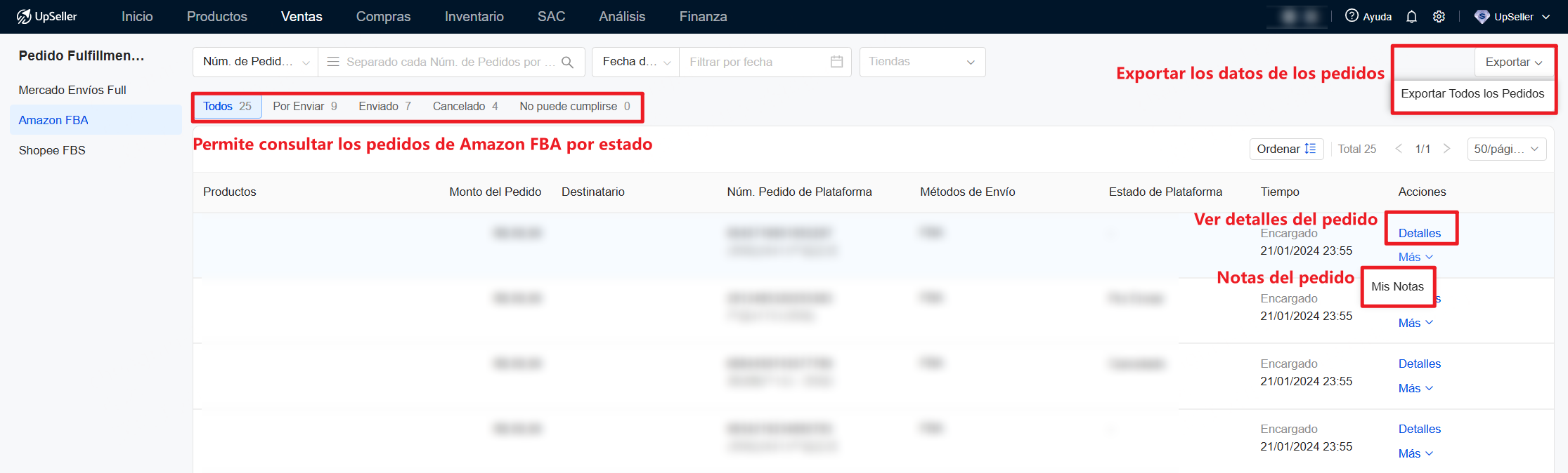 Introducción de página de Amazon FBA