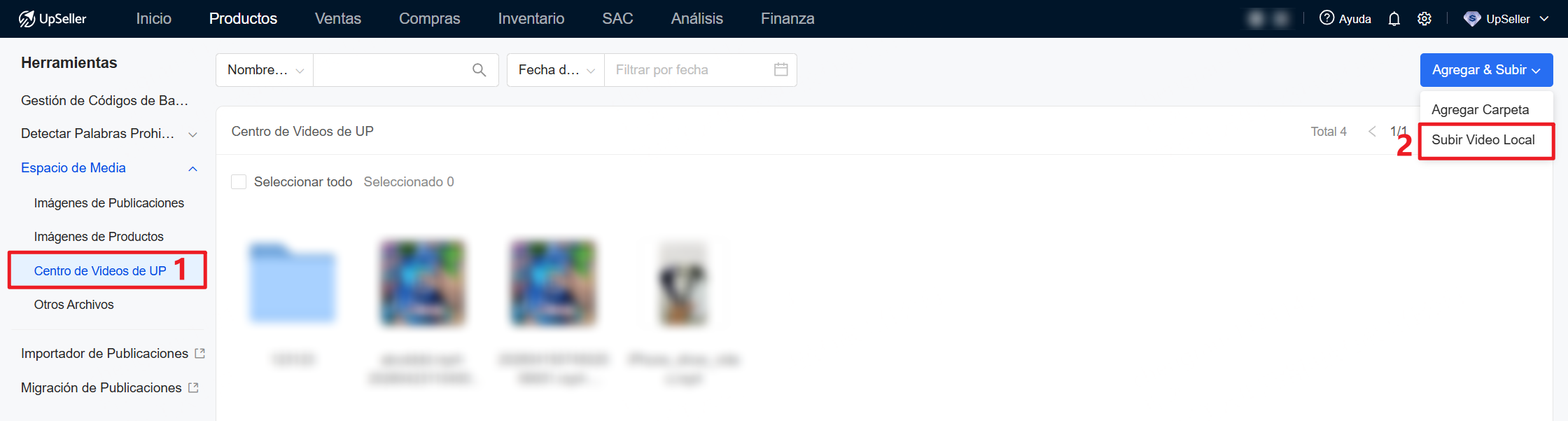 Subir Video Local: Solo se permiten videos locales