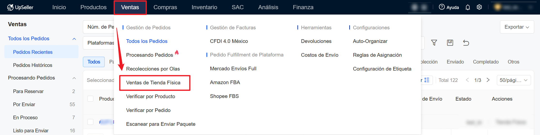 Entrada de Ventas de Tienda Física