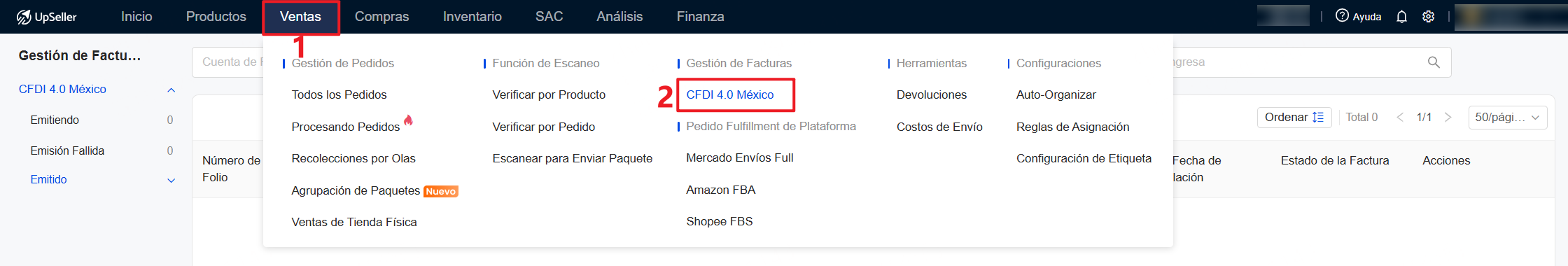 Entrada de Gestión de Facturas CFDI 4.0 México