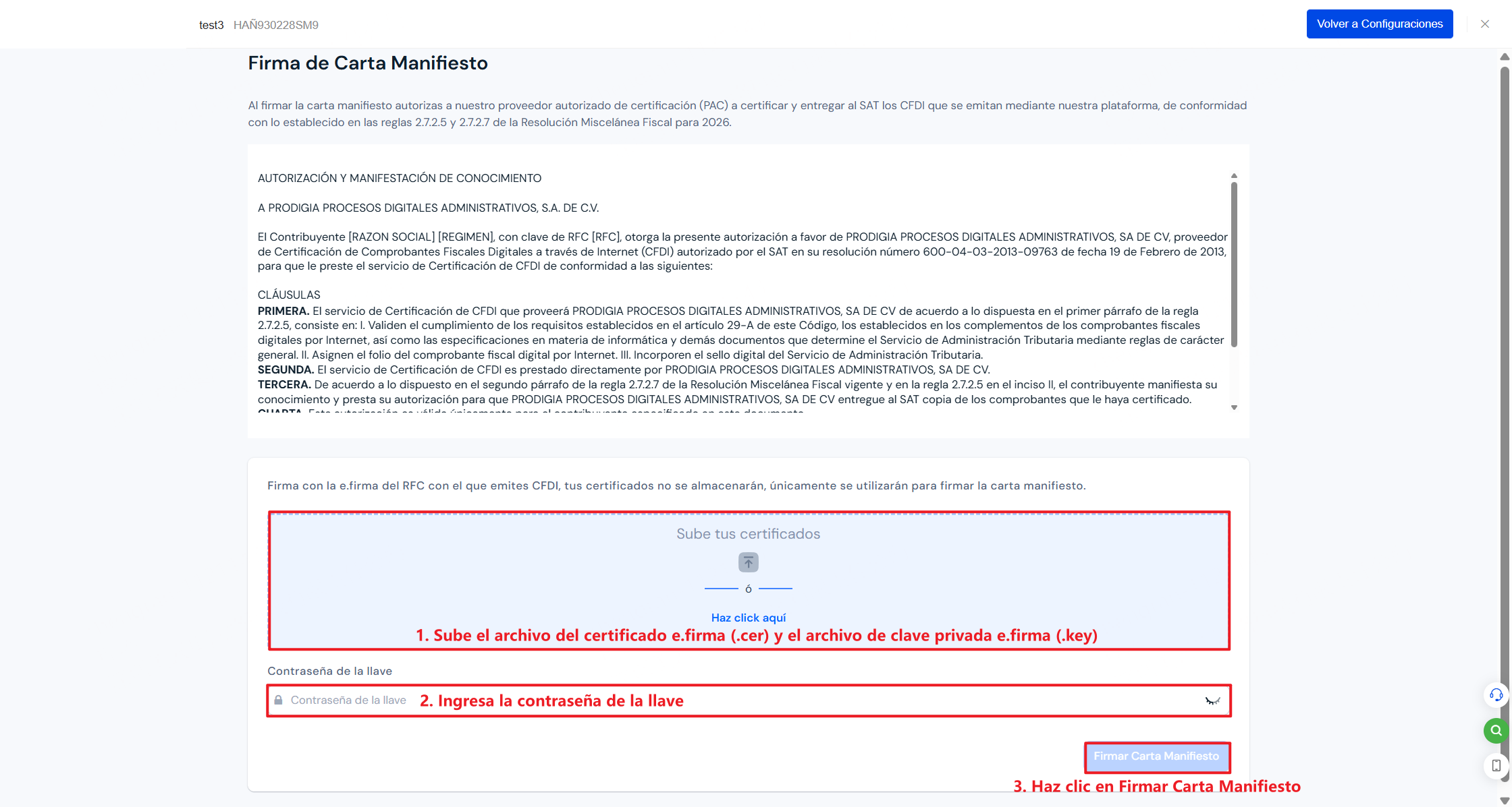 Cómo firmar Carta Manifiesto para facturar en México desde UpSeller?