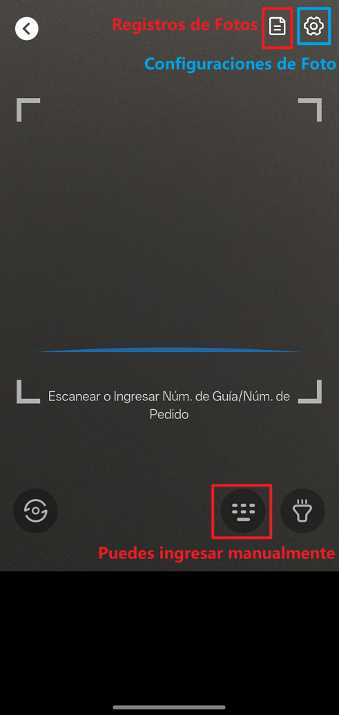 Escanear o ingresar el número de guía / número de pedido
