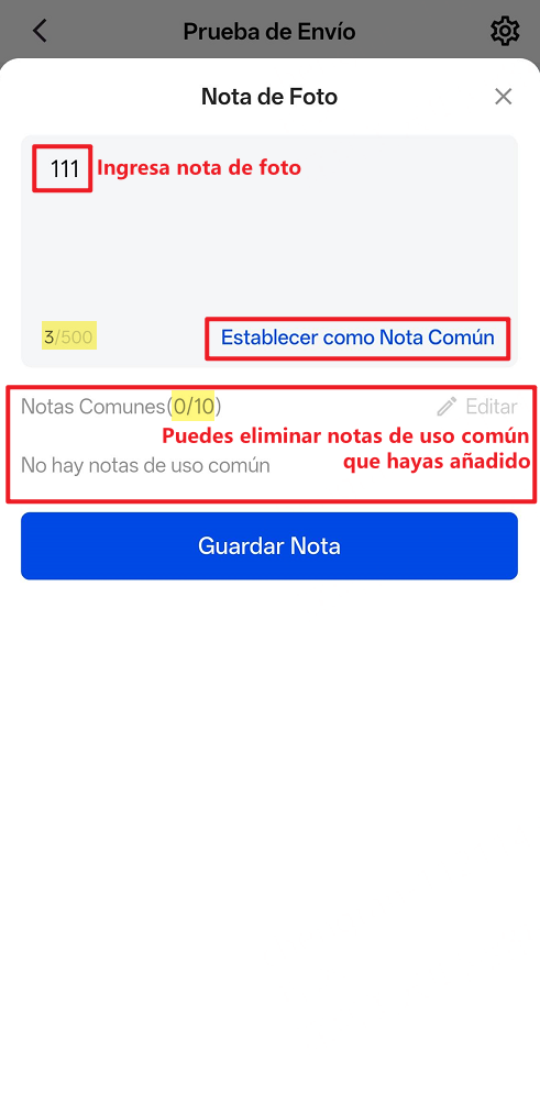 Añadir nota de foto