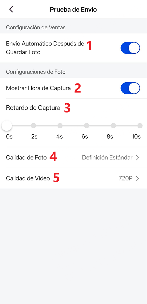 Introducción de Pantalla de Configuraciones de Foto