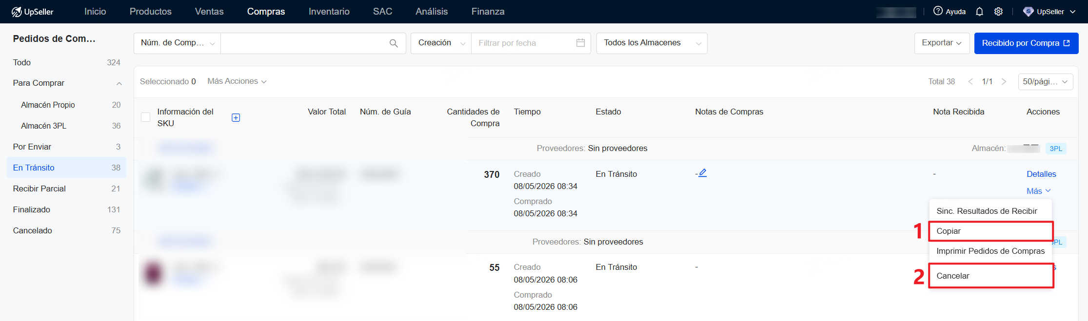 Si necesitas cambios, puedes copiar el pedido de compra, realizar las modificaciones necesarias y volver a empujarla. Luego, cancela el pedido de compra original.