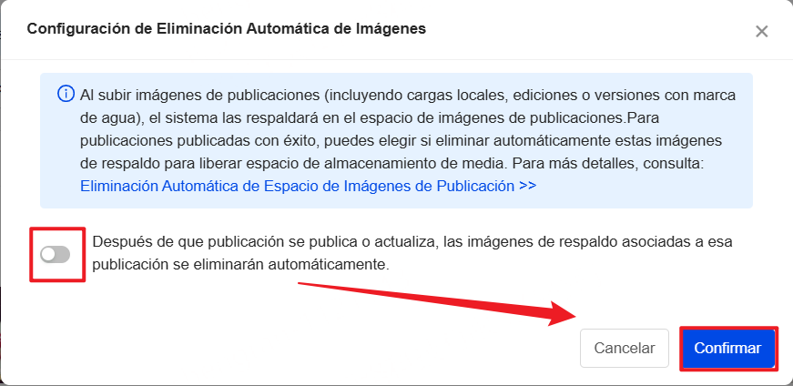 Configuración de Eliminación Automática de Imágenes