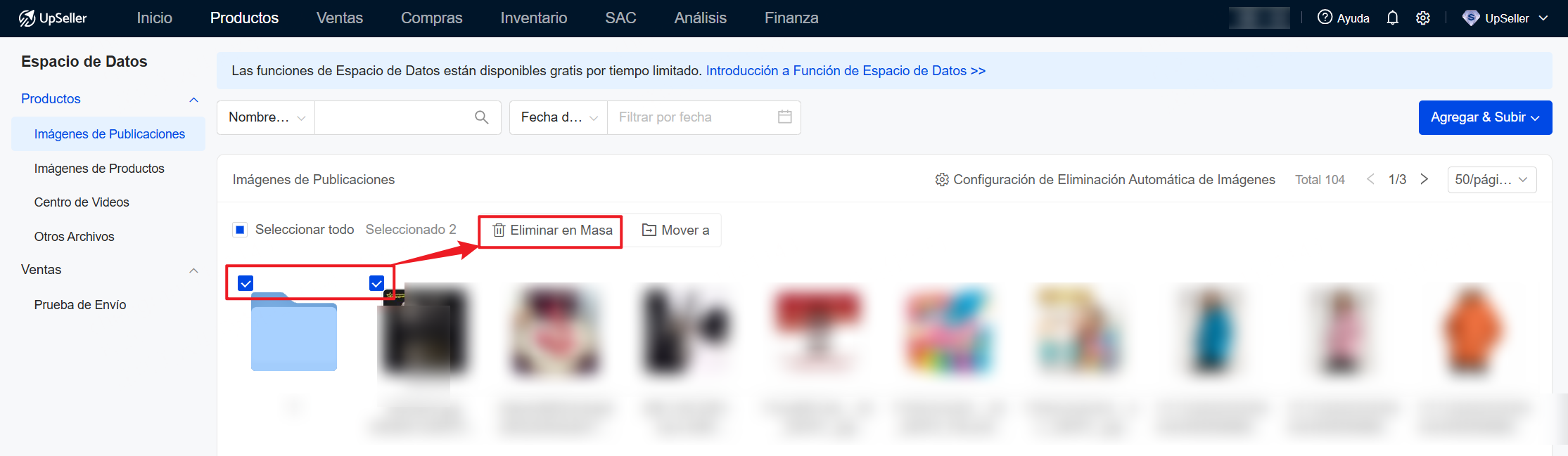 Eliminar en Masa: Selecciona múltiples archivos y elimínalos a la vez