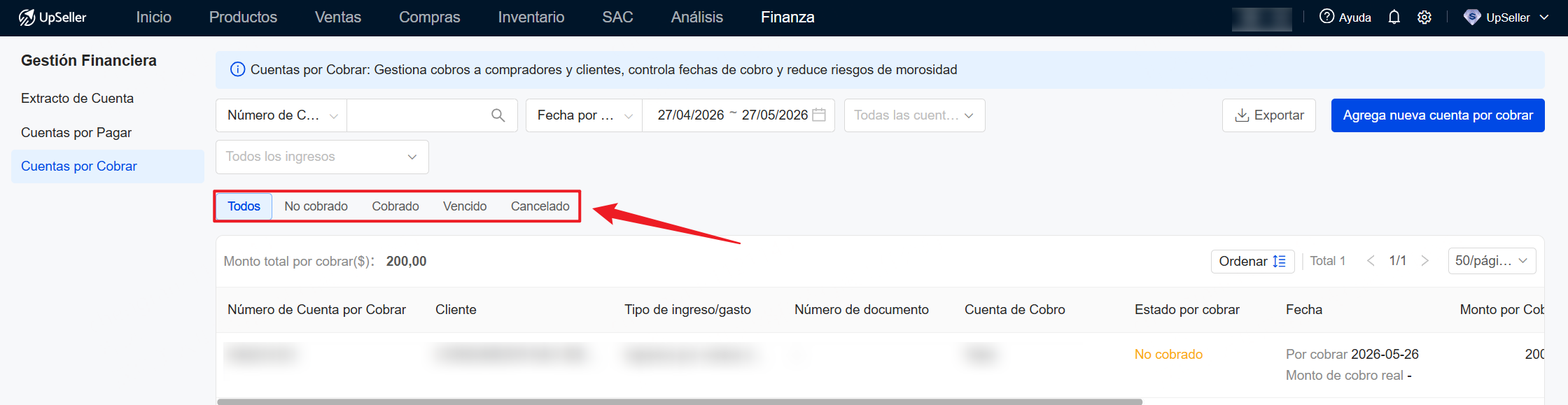 Estados de Cuentas por Cobrar