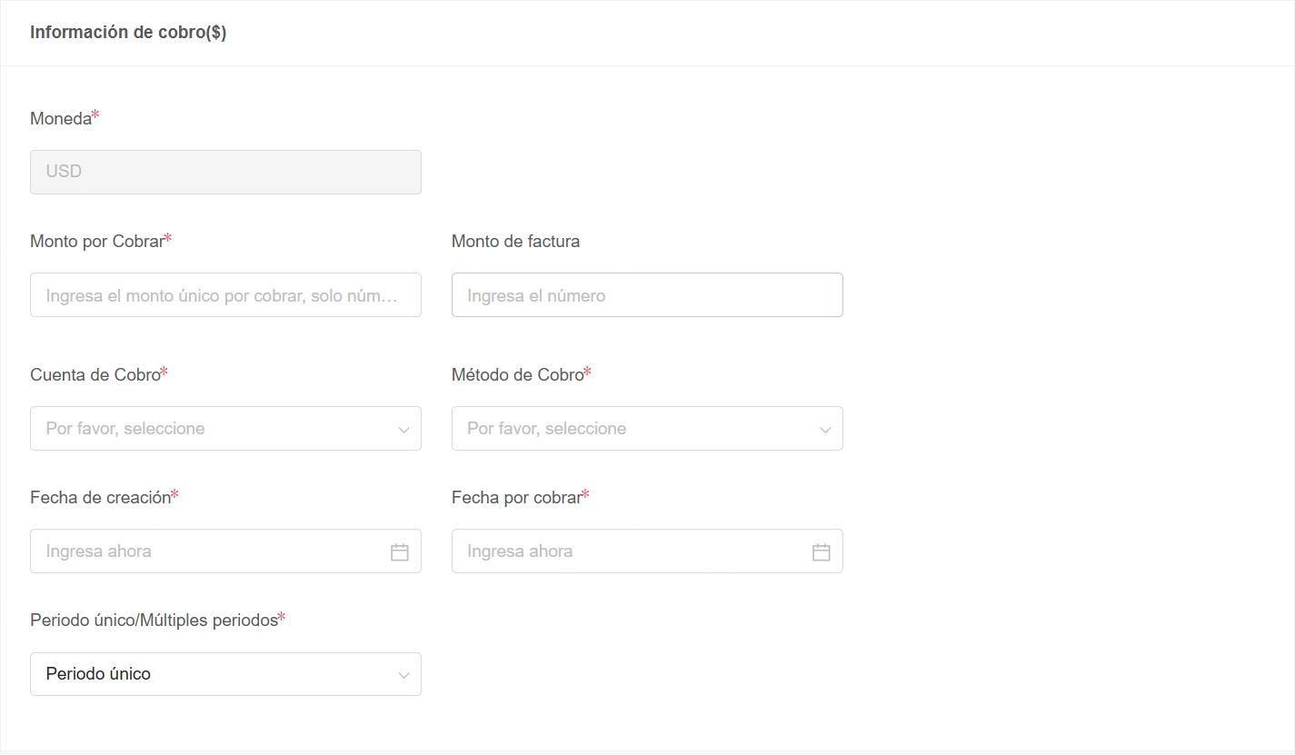 Información de cobro($‎)