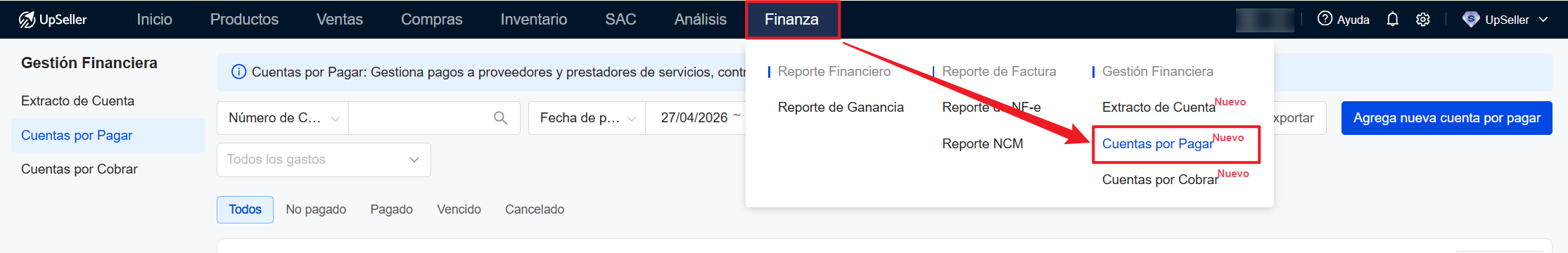 Entrada de Cuentas por Pagar