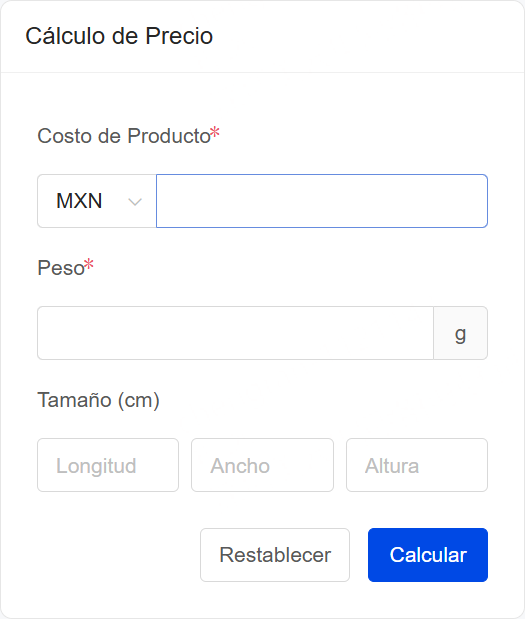 Cálculo de Precio