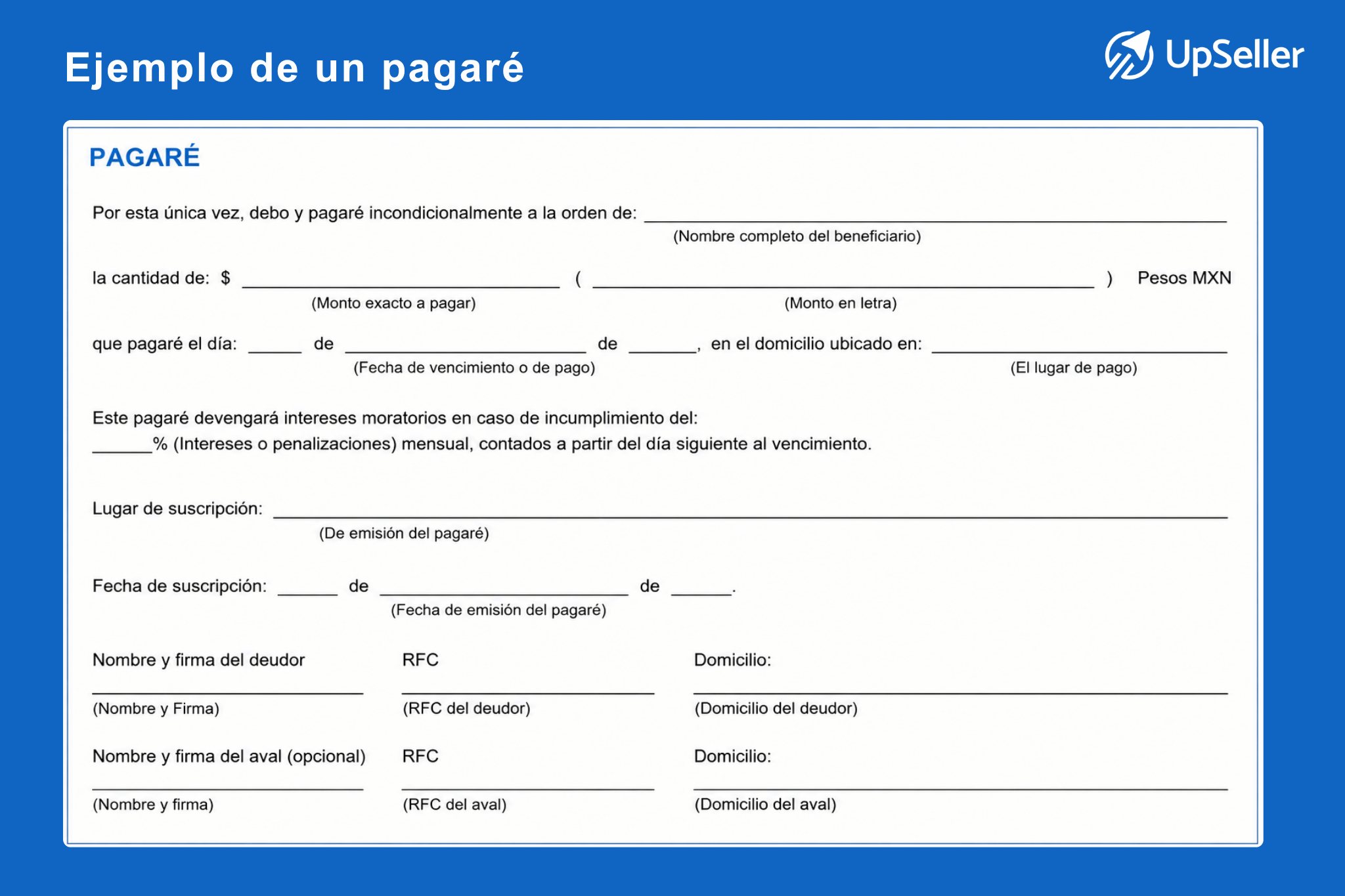 Ejemplo de un pagaré