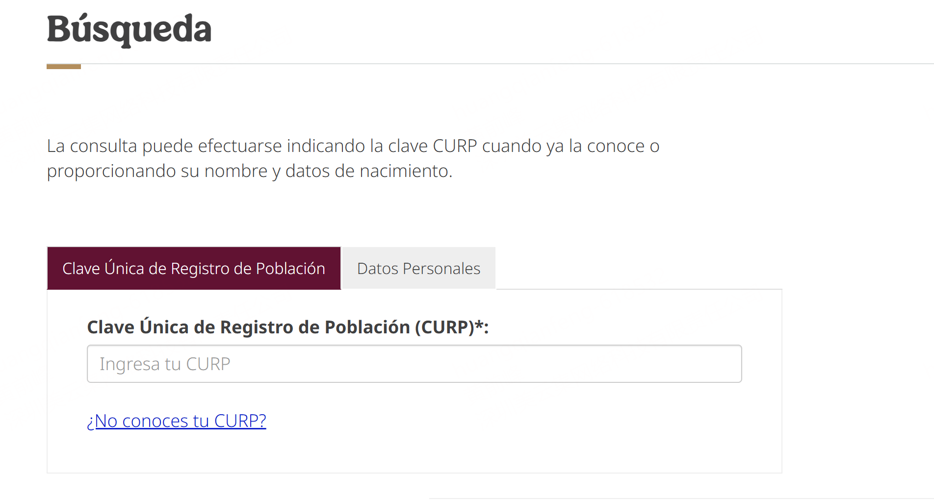 Selecciona el método de búsqueda