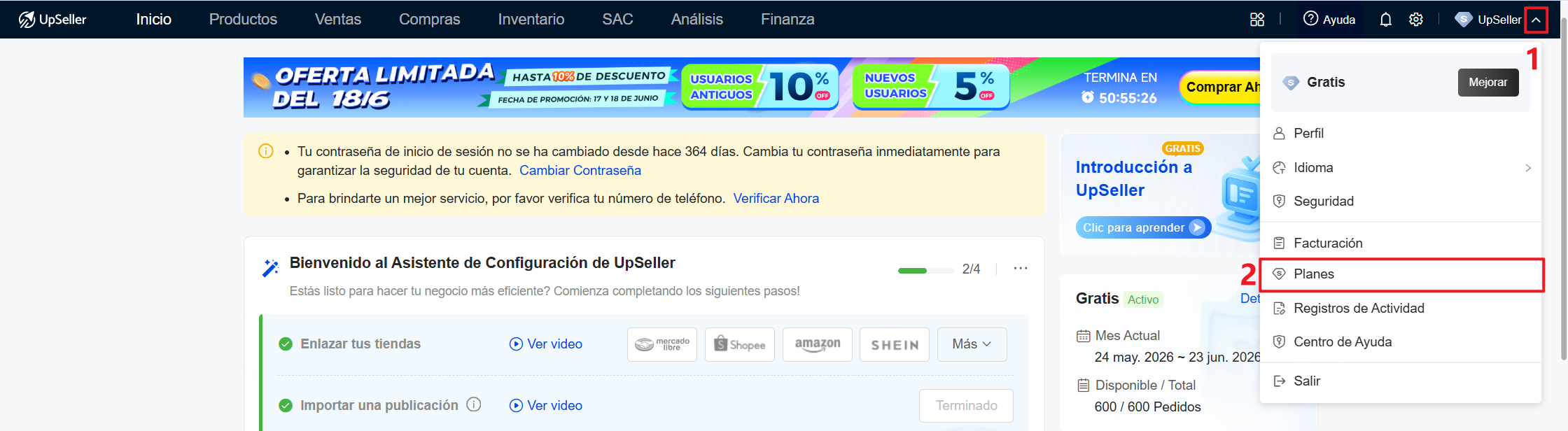 Haz clic en Mi cuenta >> Plan，para ingresar a la página de compra
