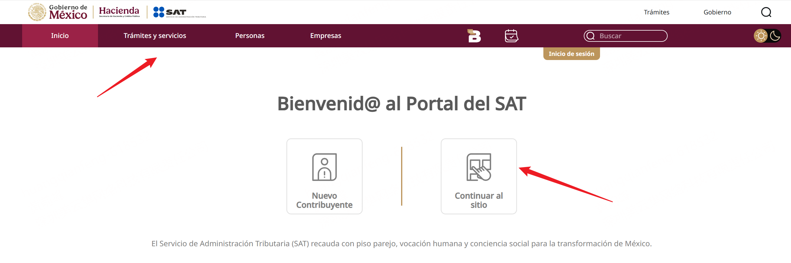 Acceso al portal del SAT