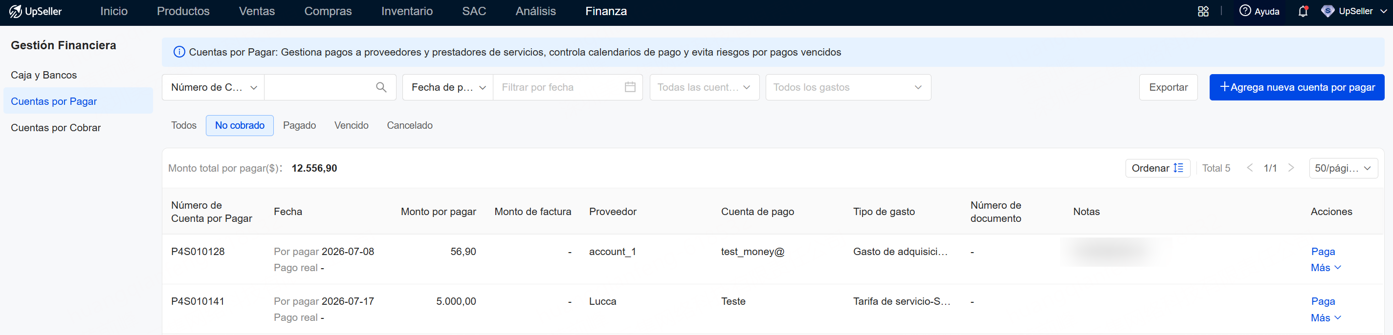 Gestiona tu cuenta por pagar