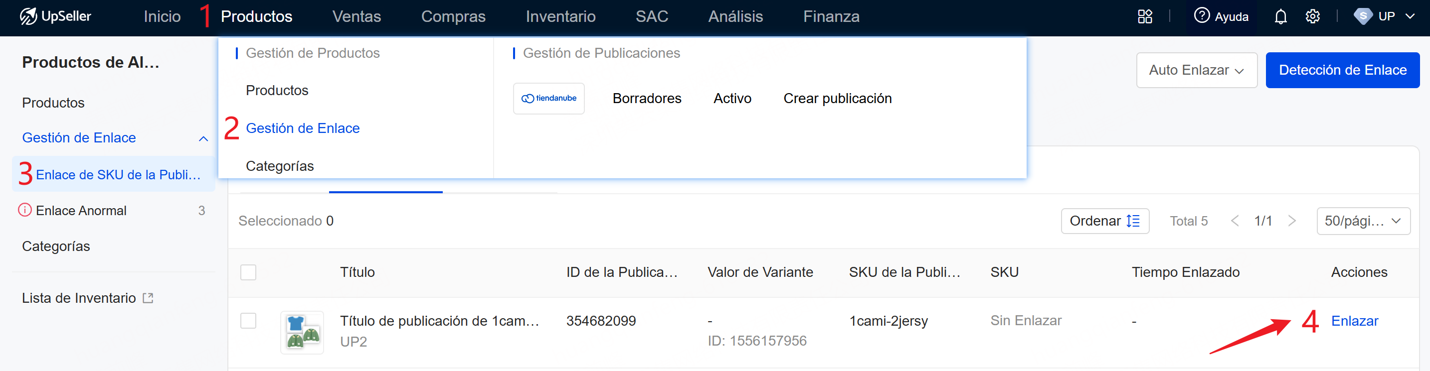 Entrada para crear un Kit desde Gestión de Enlace