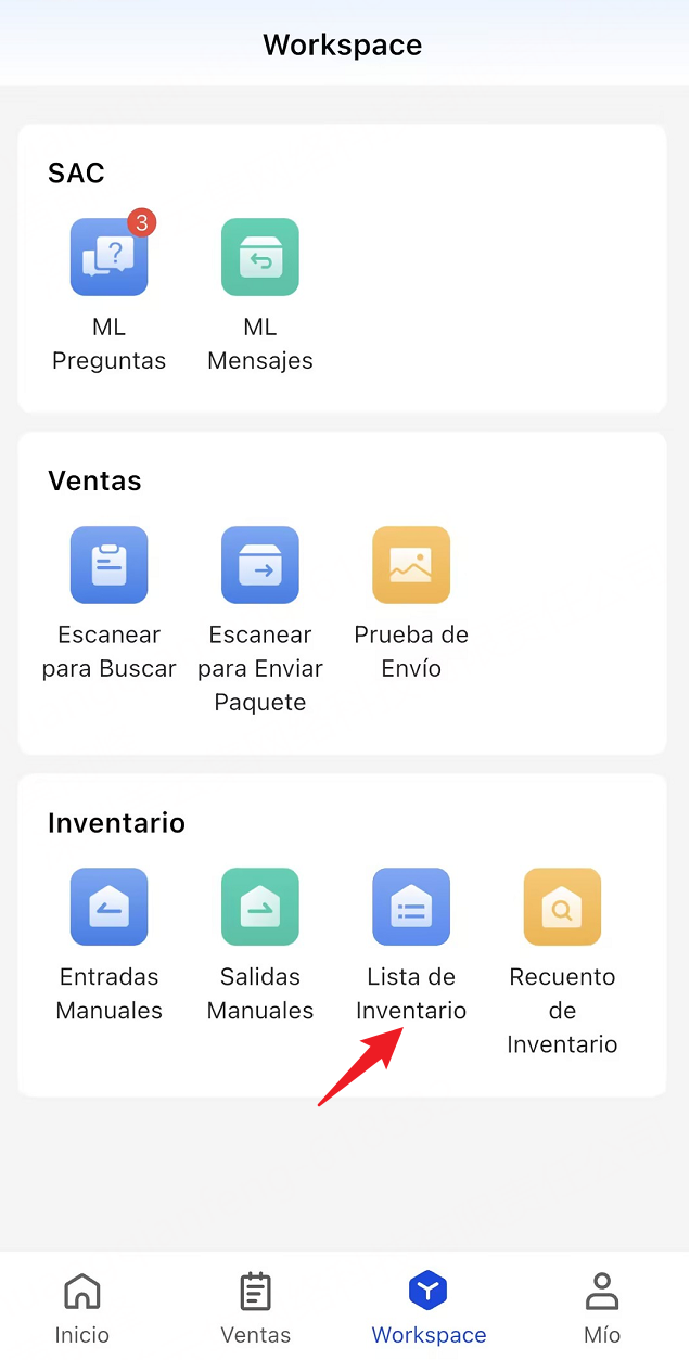 Entrada de Lista de Inventario