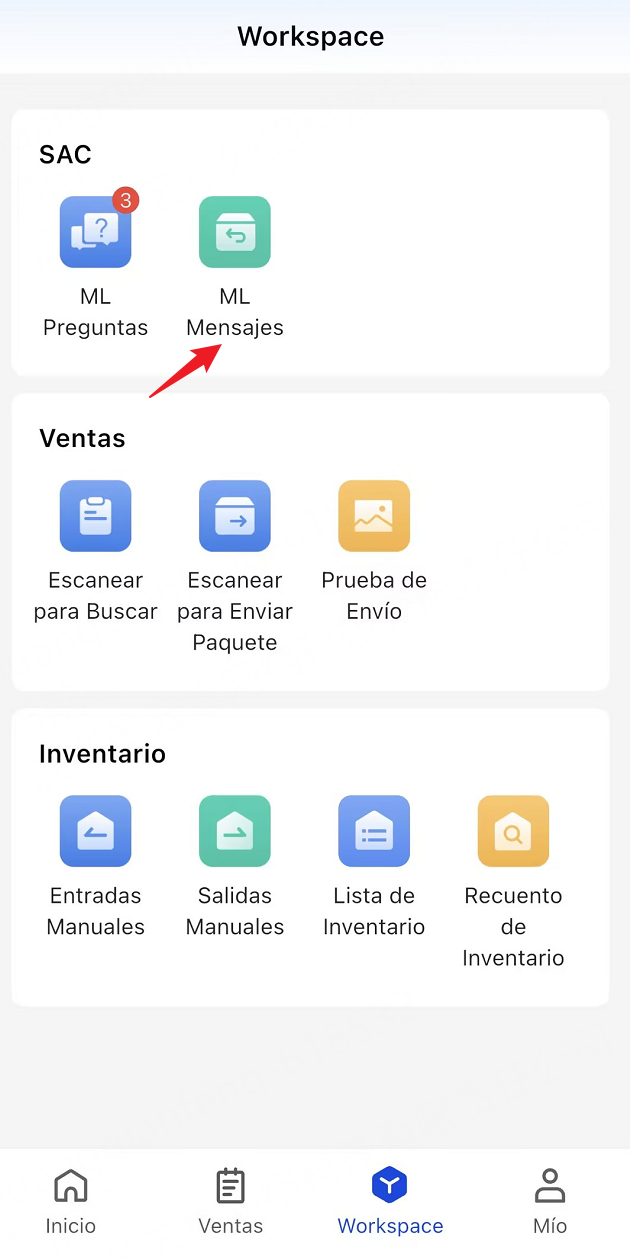 Entrada de ML Mensajes