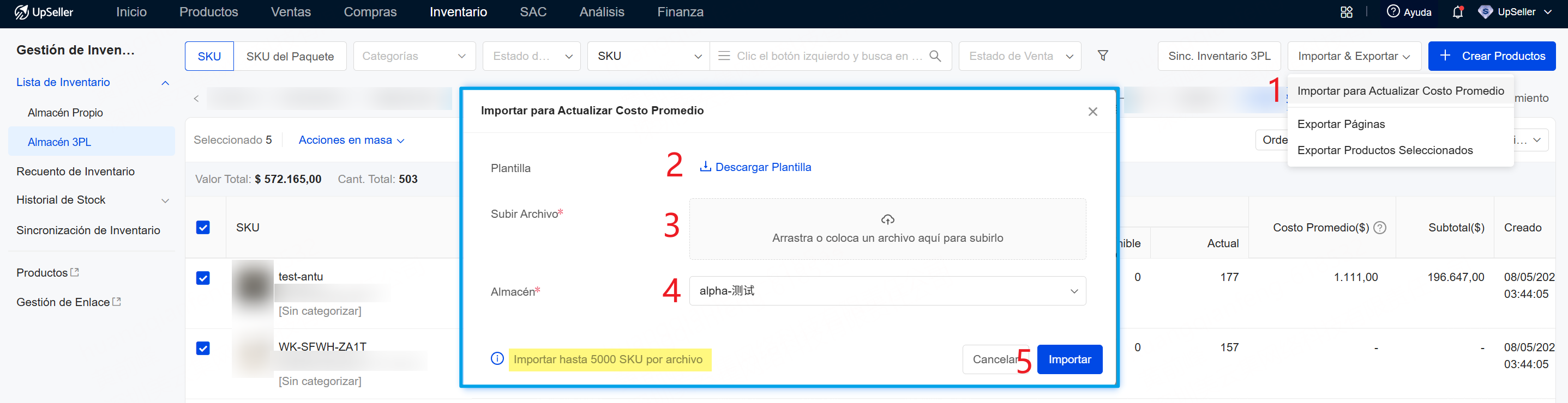 Importar para Actualizar Costo Promedio