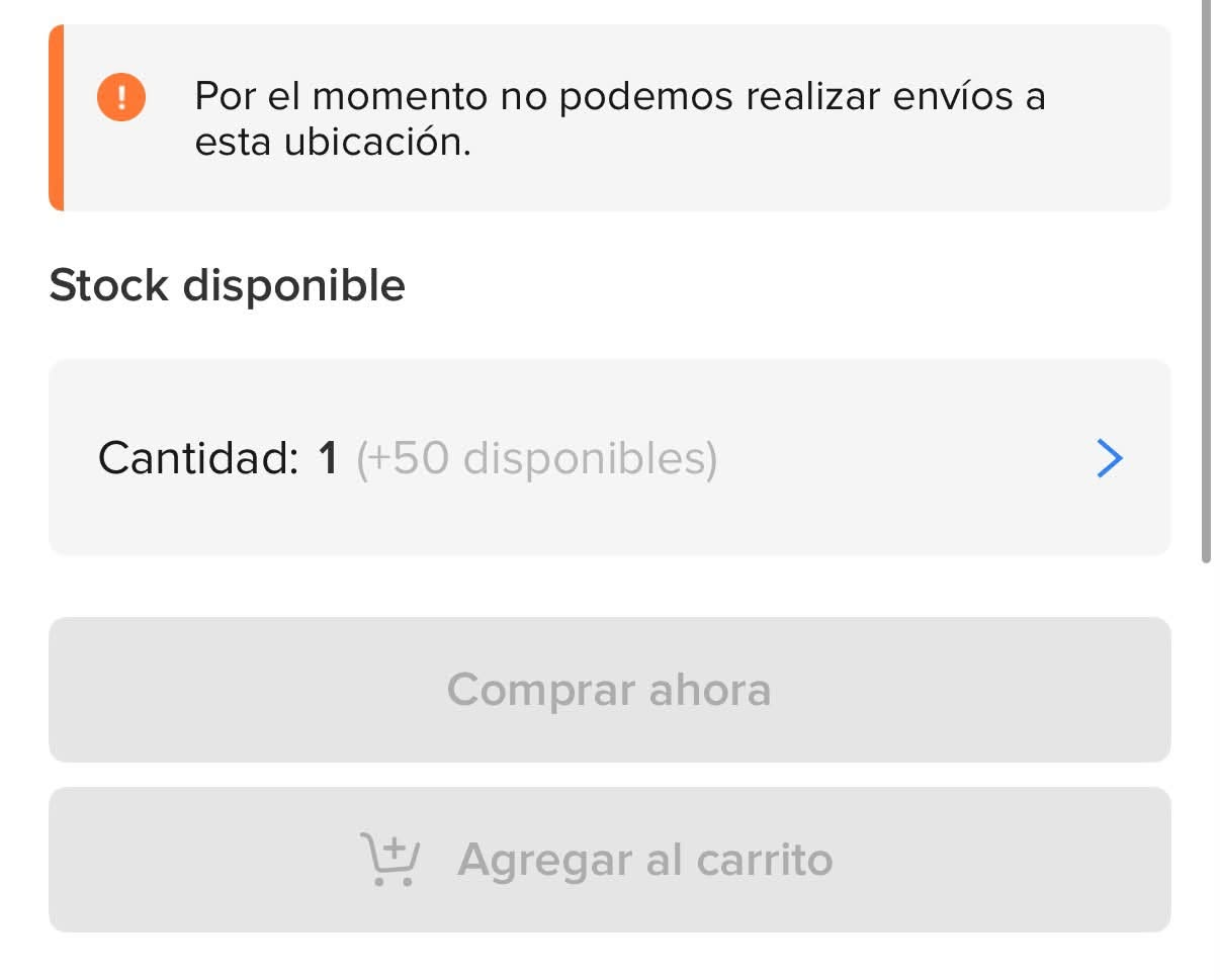 qué significa por el momento no podemos realizar envíos a esta ubicación