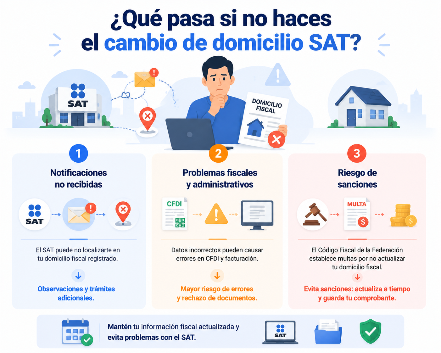 Qué pasa si no haces el cambio de domicilio SAT