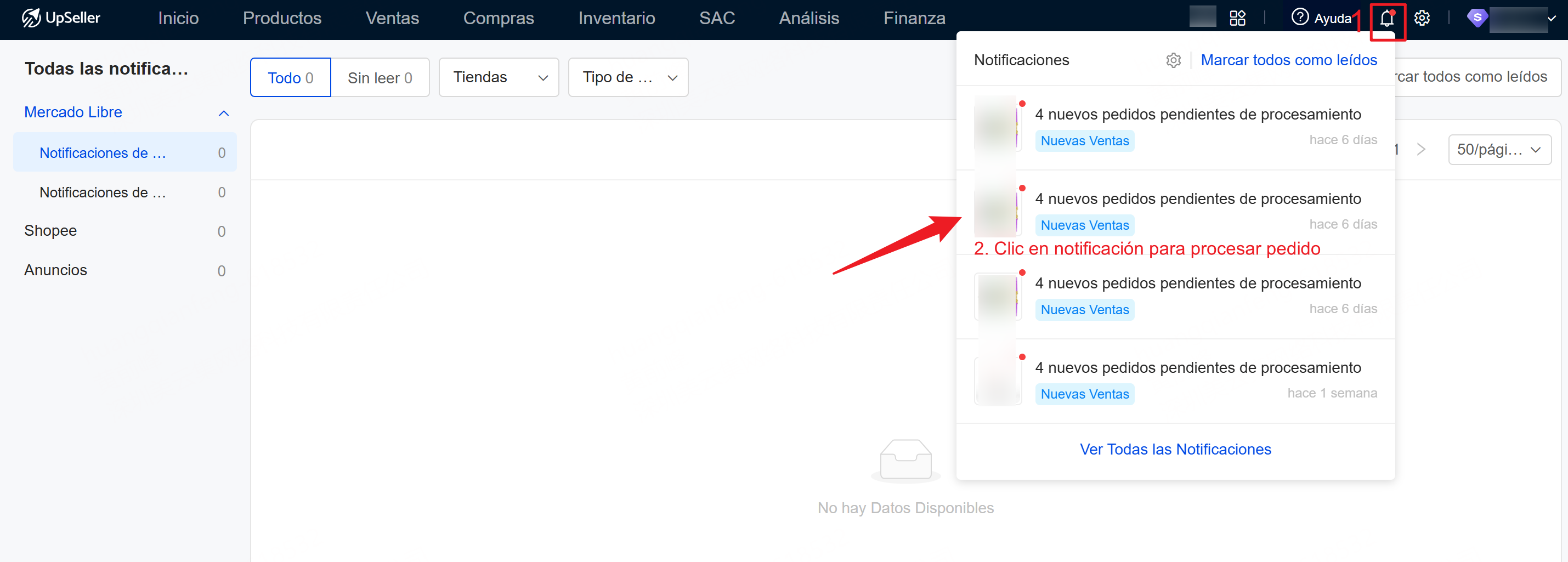 Ver notificaciones en web
