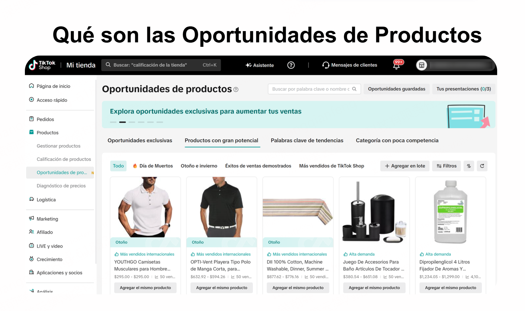 Qué son las Oportunidades de Productos de TikTok Shop