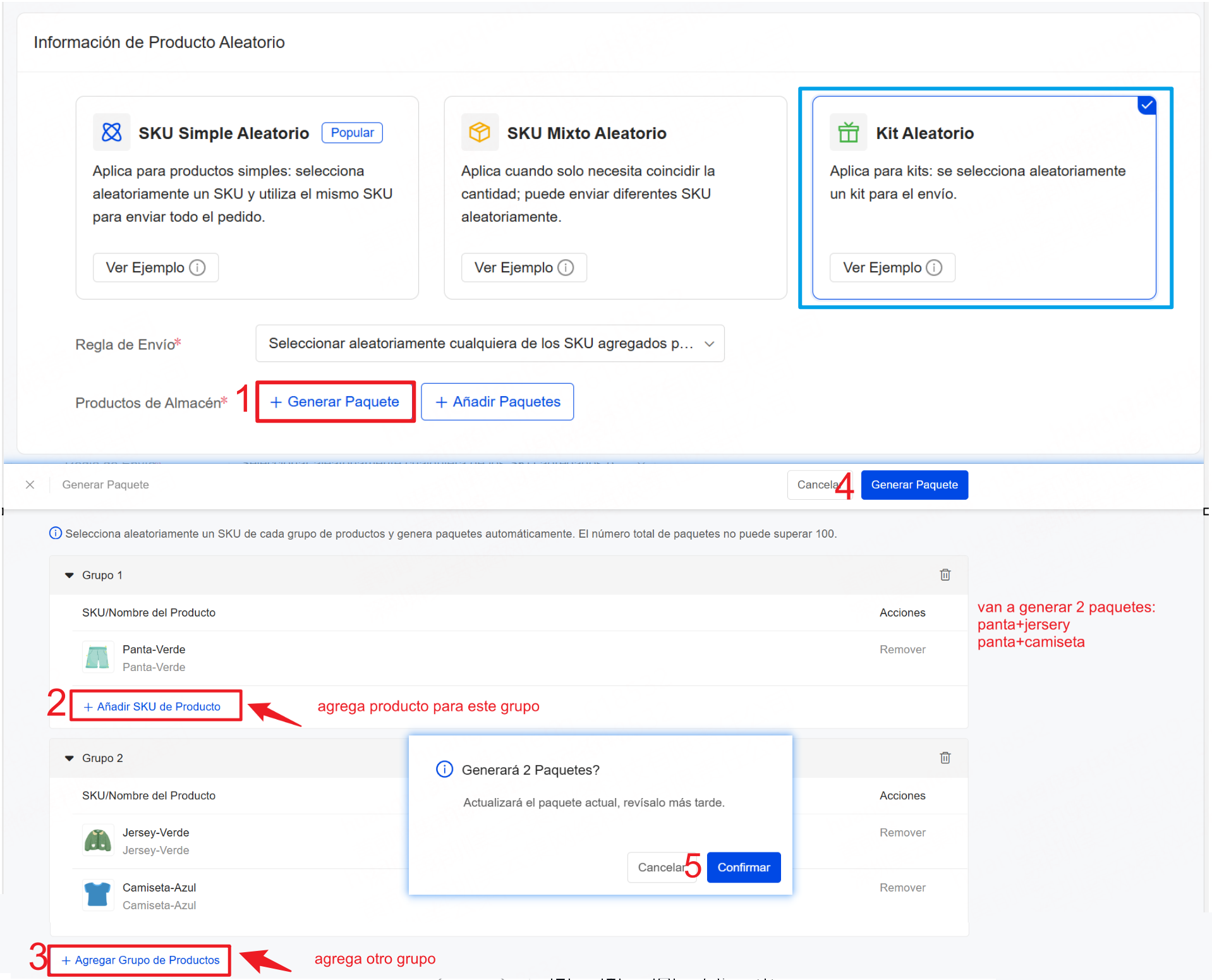 Agregar Grupo de Productos para crear grupos de productos