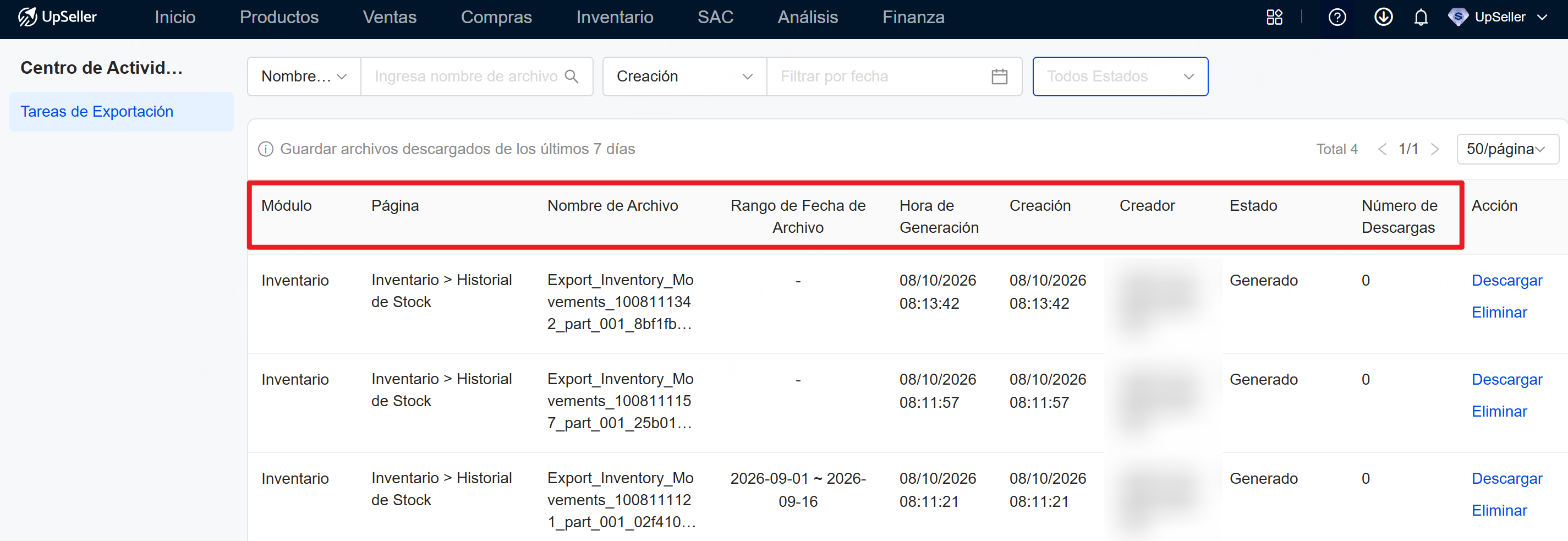 Introducción de Lista de Tareas de Exportación