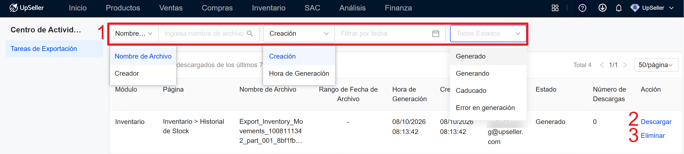 Cómo utilizar Tareas de Exportación