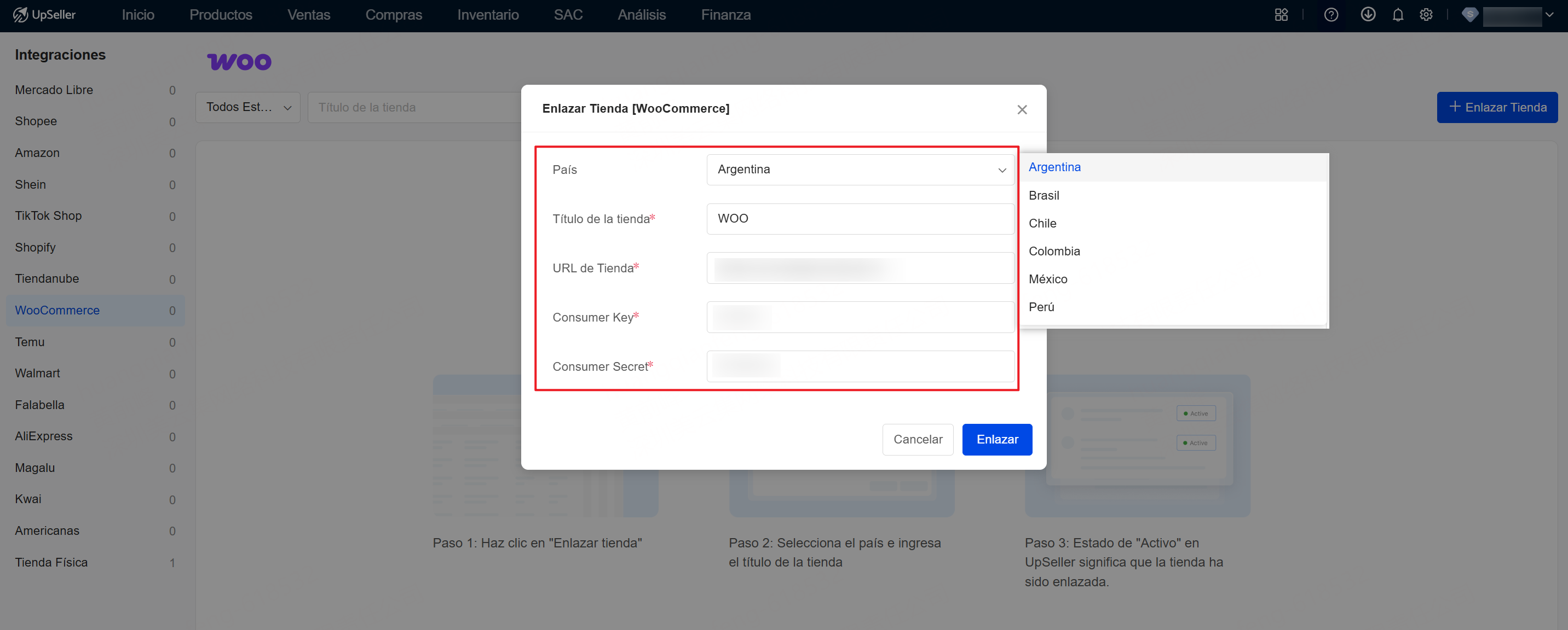 Configura tu tienda WooCommerce en UpSeller