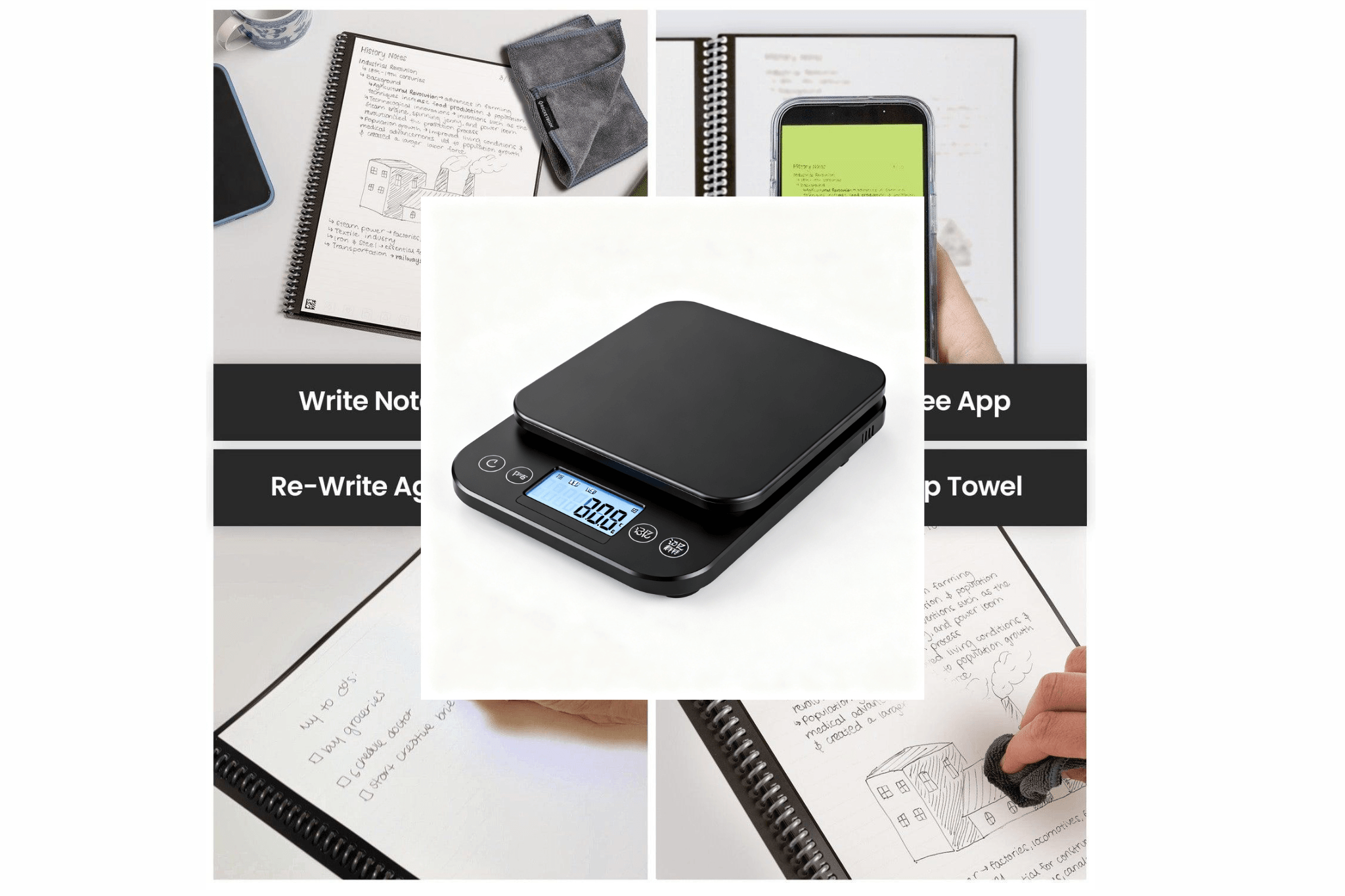 Cuadernos reutilizables con digitalización de notas