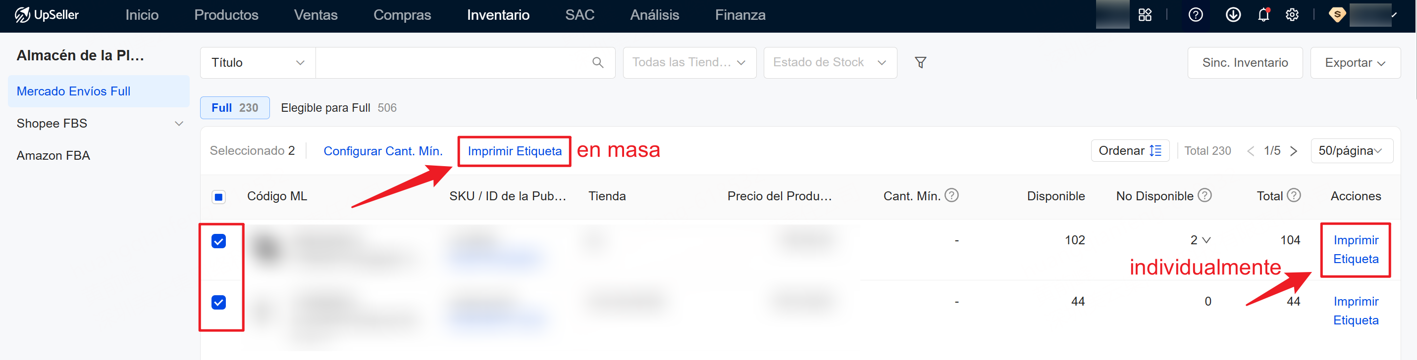  imprimir etiquetas para Mercado Envíos Full