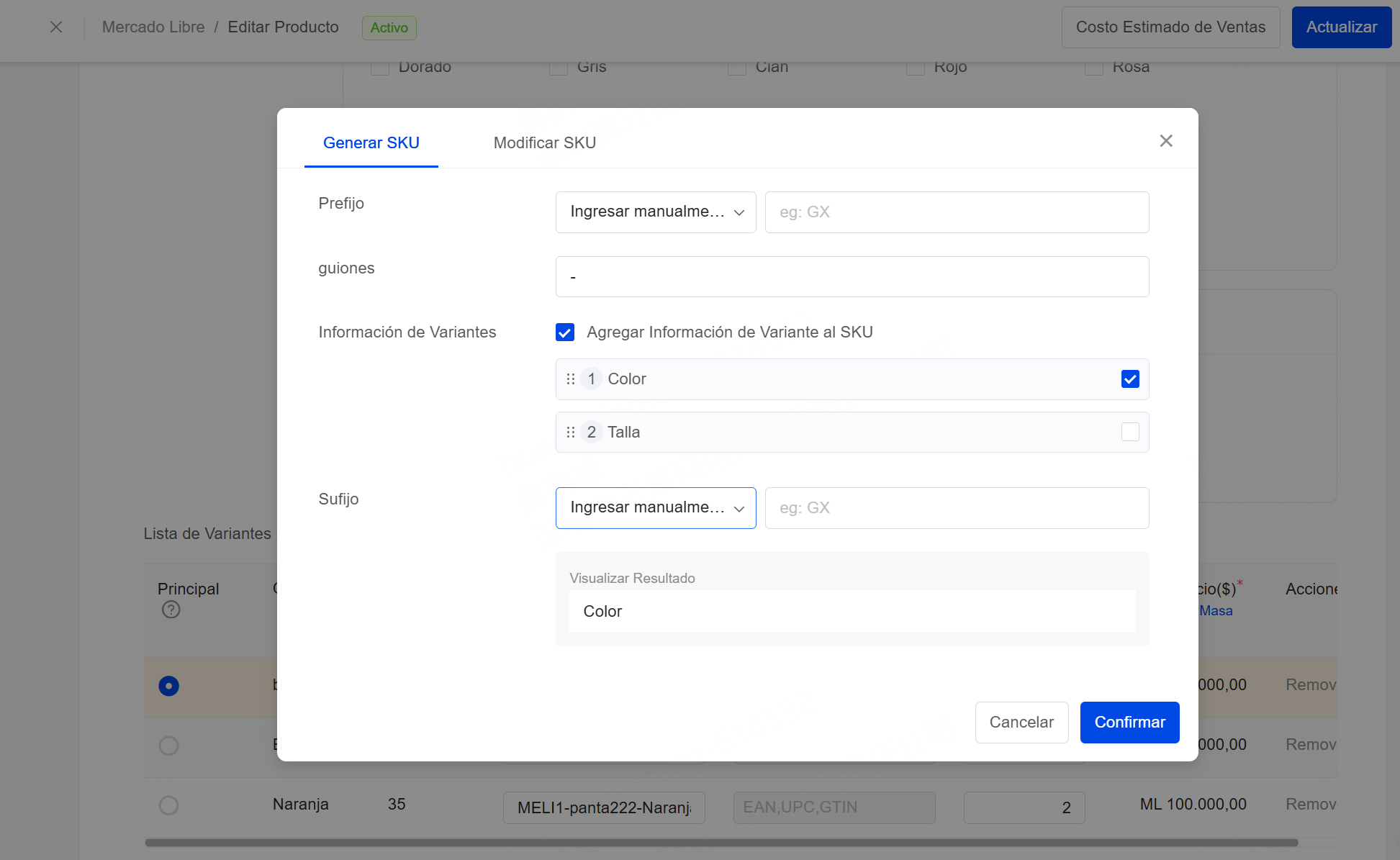 Generar SKU con Reglas Avanzadas